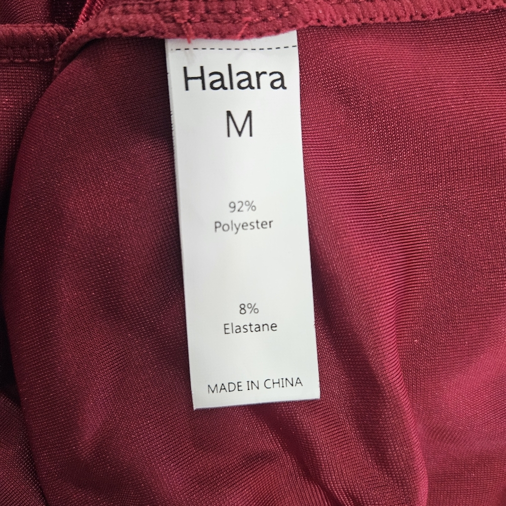 NWT Halara V Neck Long Sleeve Ruched Velvet Mini Dress Size M - Picture 4 of 6